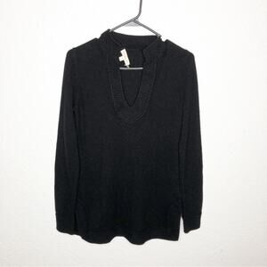 Tory Burch black cashmere v neck sweater size Extra Small XS - flawed